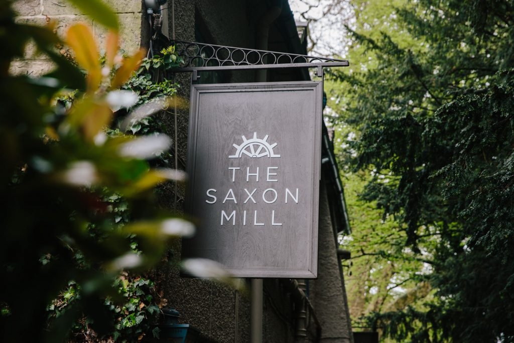 The Saxon Mill sign, Warwickshire