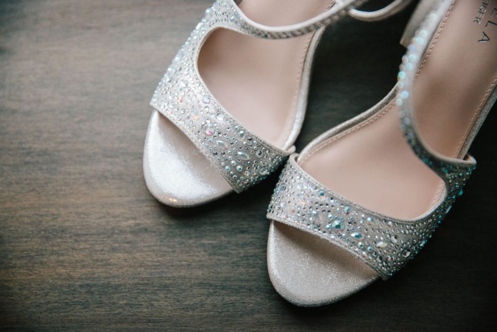 Wedding shoes, silver sparkly